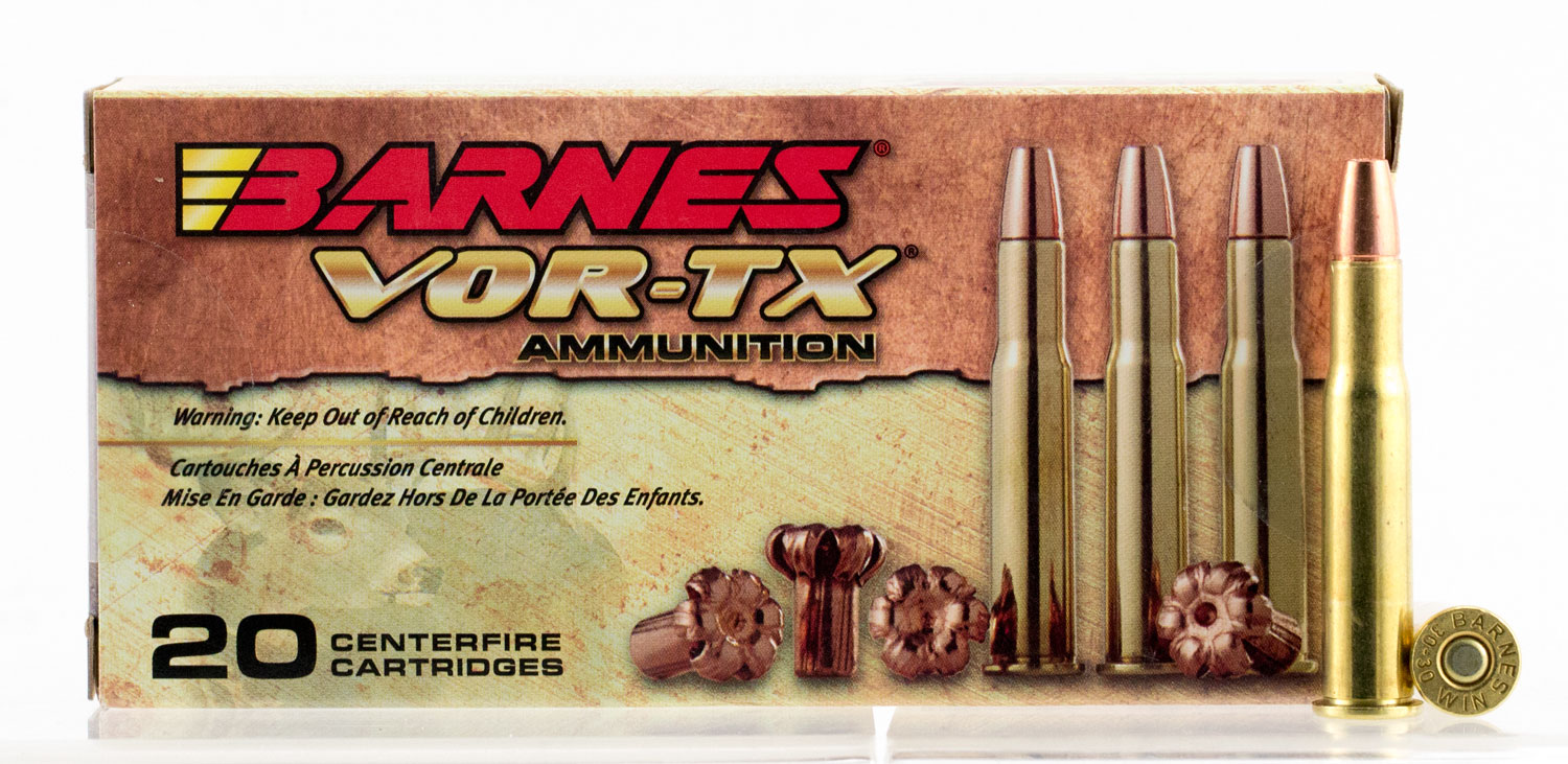 Barnes Bullets VOR-TX 150 gr TSX Flat Nose .30-30 Win Ammo, 20/box - 21535 - Barnes