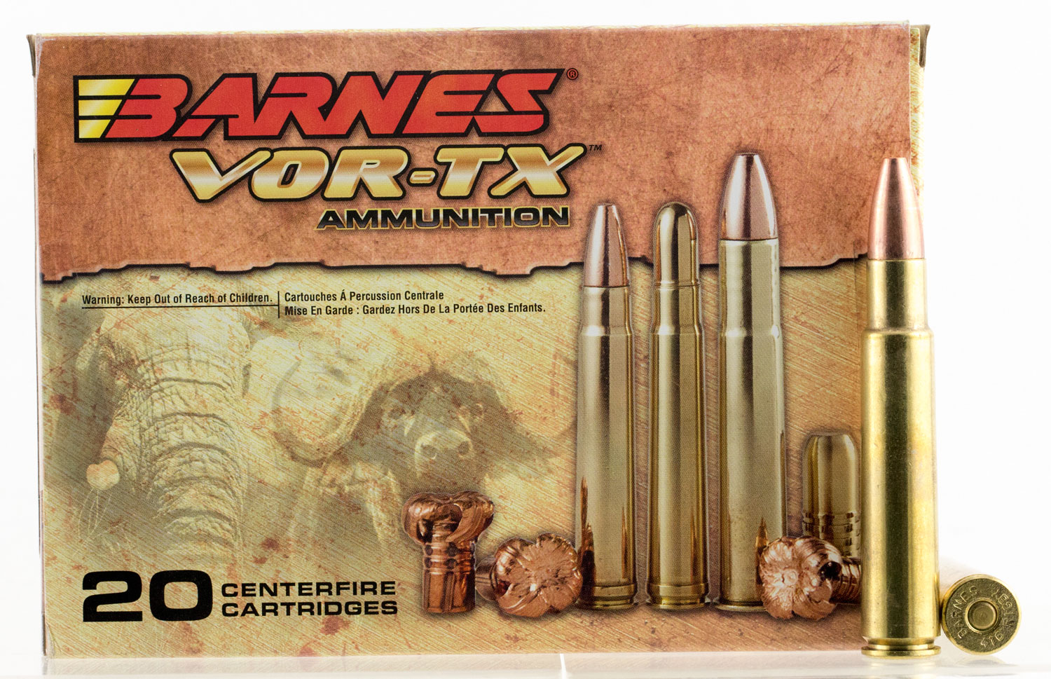 Barnes Bullets VOR-TX Safari 400 gr TSX Flat Base .416 Rigby Ammo, 20/box - 22034 - Barnes