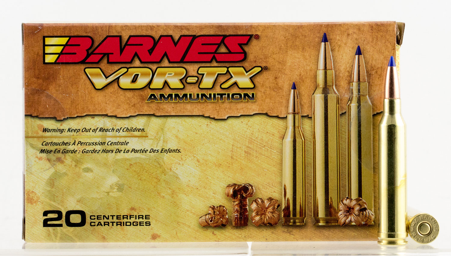 Barnes Bullets VOR-TX 140 gr Tipped TSX Boat Tail 7mm Rem Mag Ammo, 20/box - 21526 - Barnes