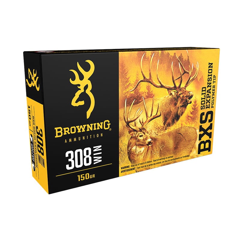 Browning BXS 150 gr Terminal Tip .308 Win/7.62 Ammo, 20/box - B192403081 - Browning
