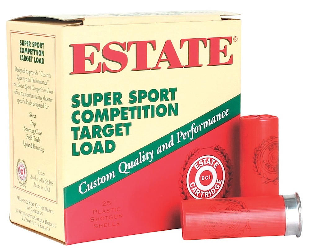 Estate Cartridge Super Sport 2.75" 12 Gauge Ammo 8, 25 Rounds - SS12L8 - Estate