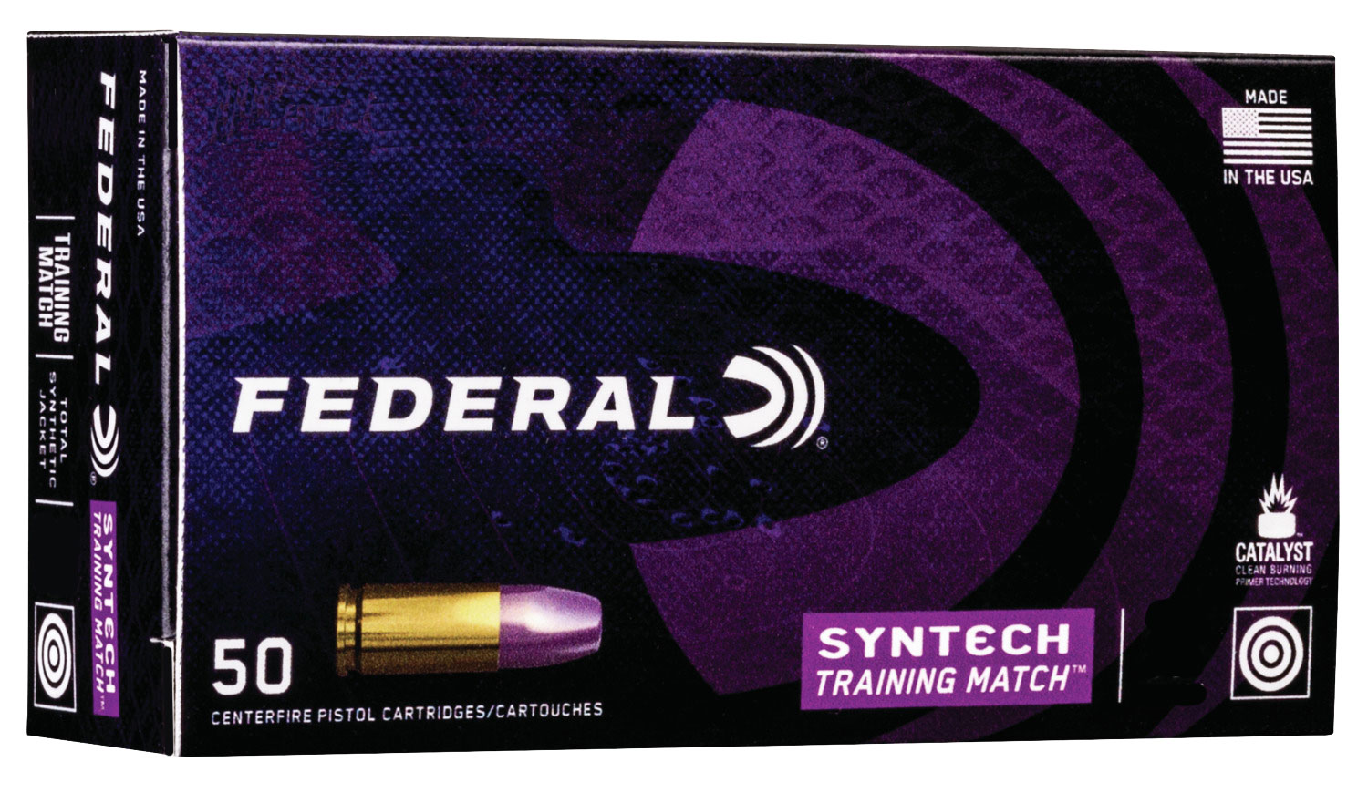 Federal American Eagle Syntech Training Match 180 gr Syntech Jacket Flat Nose .40 S&W Ammo, 50/box - AE40SJ2 - Federal