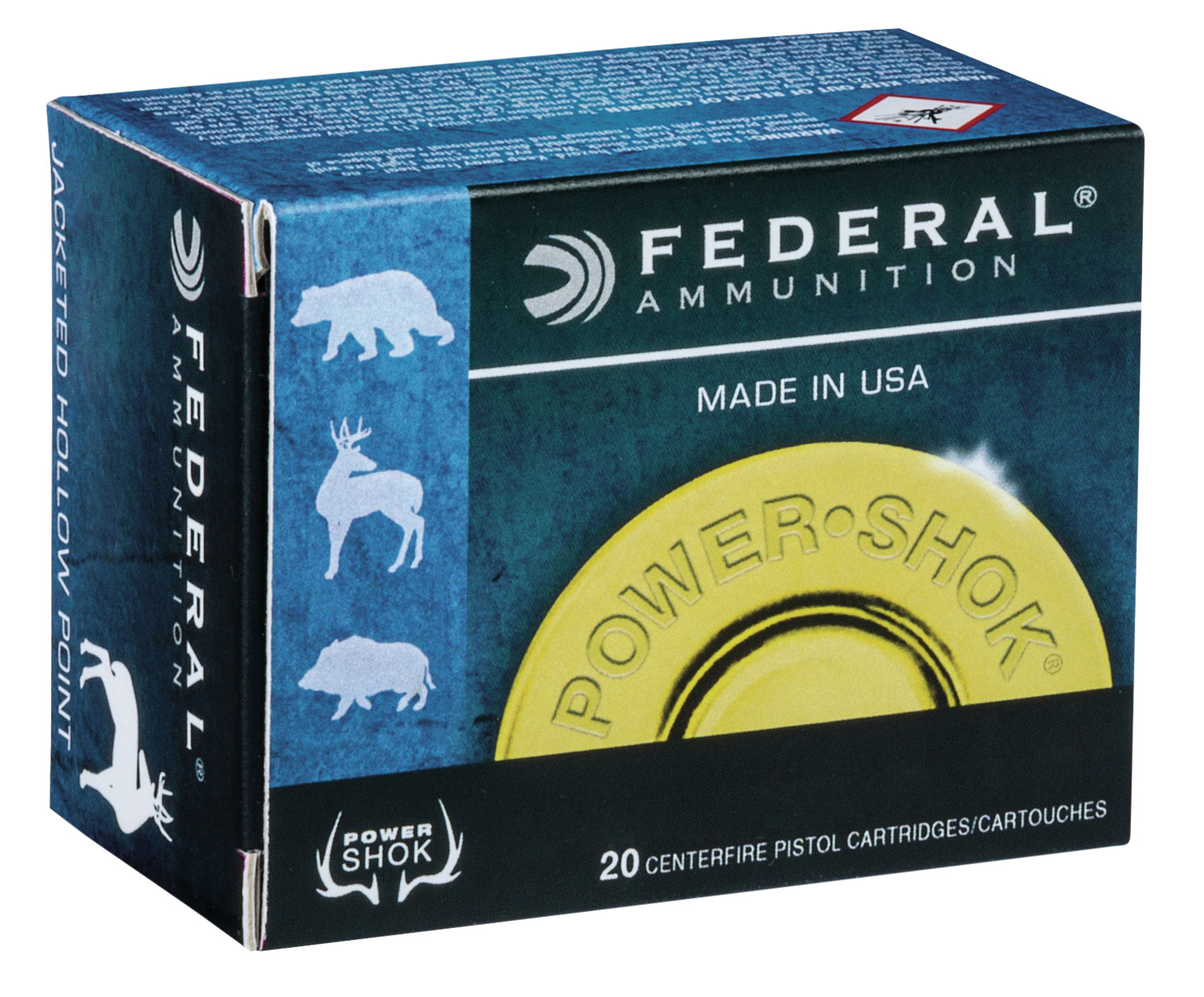 Federal Power-Shok 240 gr Jacketed Hollow Point .44 Rem Mag Ammo, 20/box - C44A - Federal