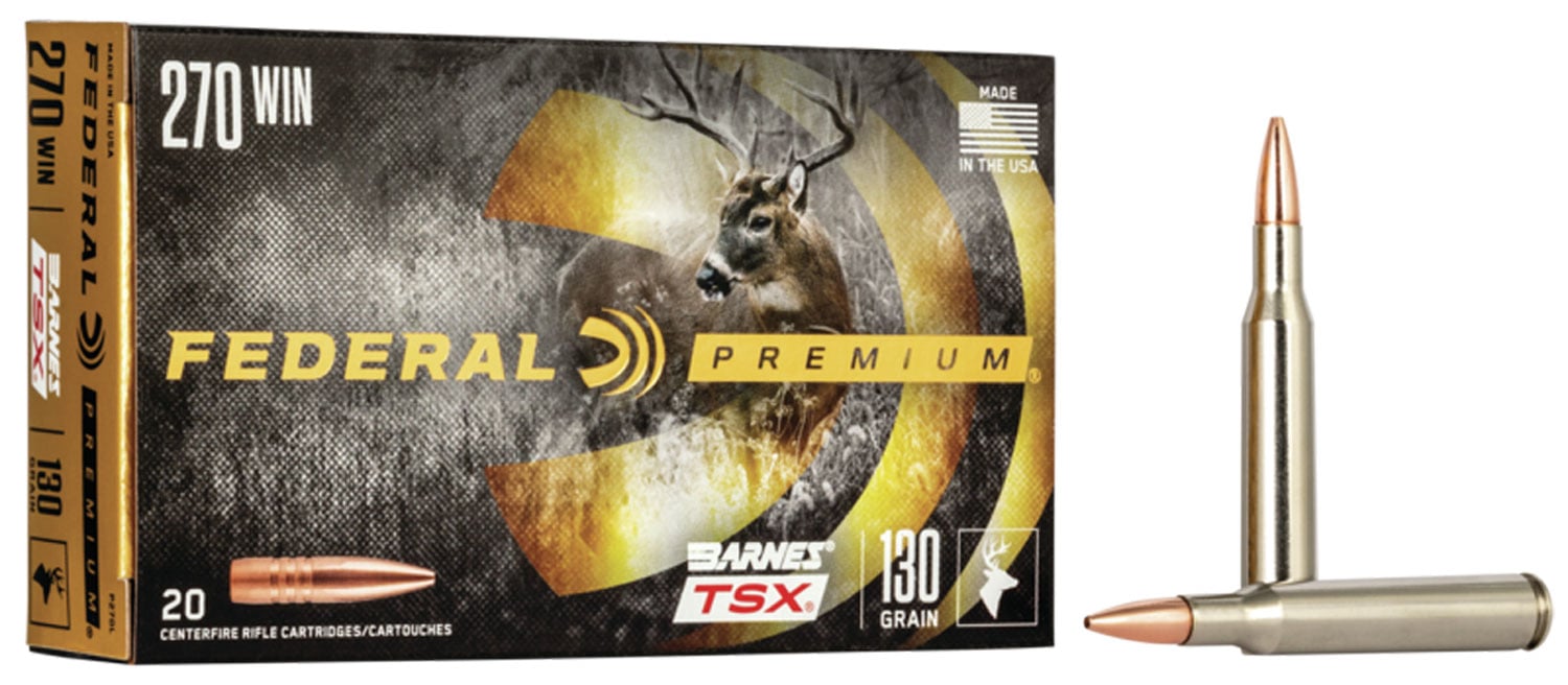 Federal Premium Barnes TSX 130 gr Triple-Shock X .270 Win Ammo, 20/box - P270L