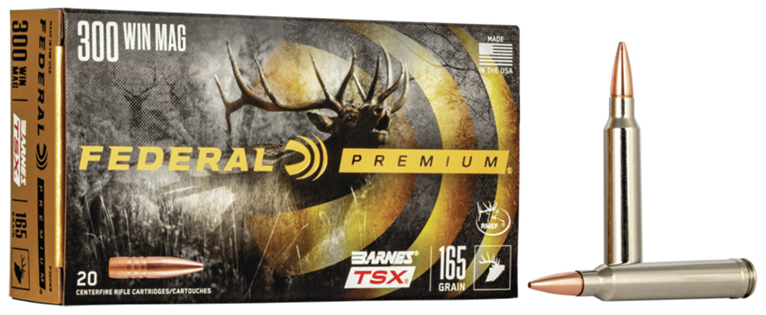 Federal Premium Barnes TSX 165 gr Triple-Shock X .300 Win Mag Ammo, 20/box - P300WR