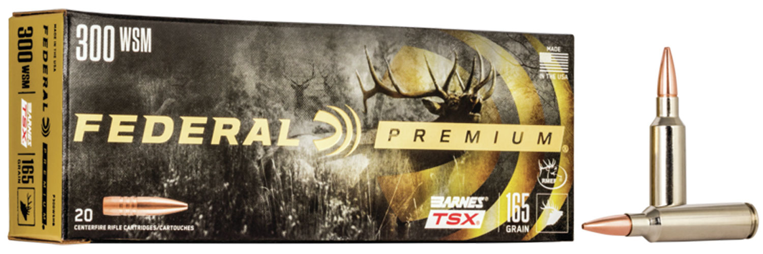 Federal Premium Barnes TSX 165 gr Triple-Shock X .300 WSM Ammo, 20/box - P300WSMG - Federal