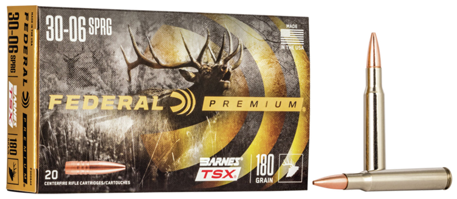Federal Premium Barnes TSX 180 gr Triple-Shock X .30-06 Spfld Ammo, 20/box - P3006AE