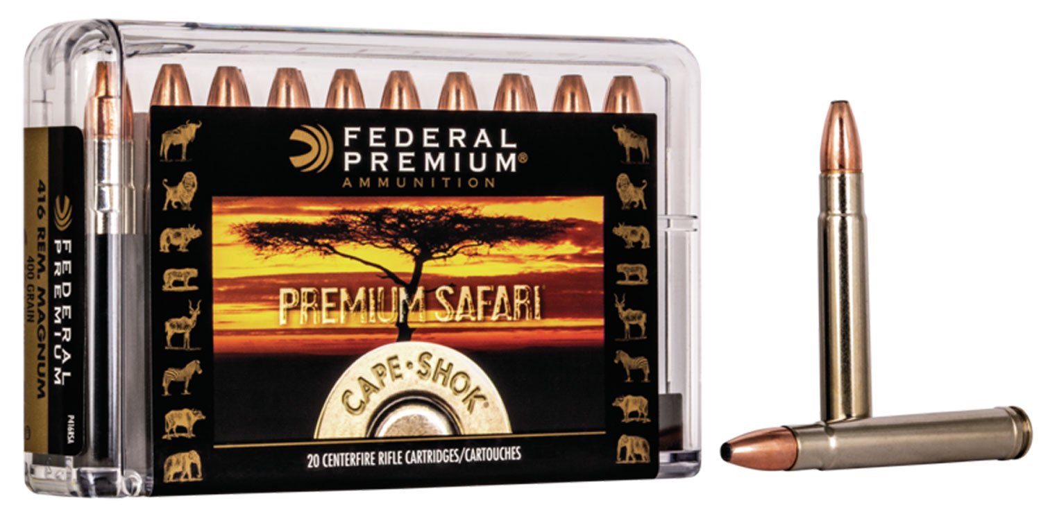 Federal Premium Safari Cape-Shok 400 gr Swift A-Frame .416 Rem Mag Ammo, 20/box - P416RSA