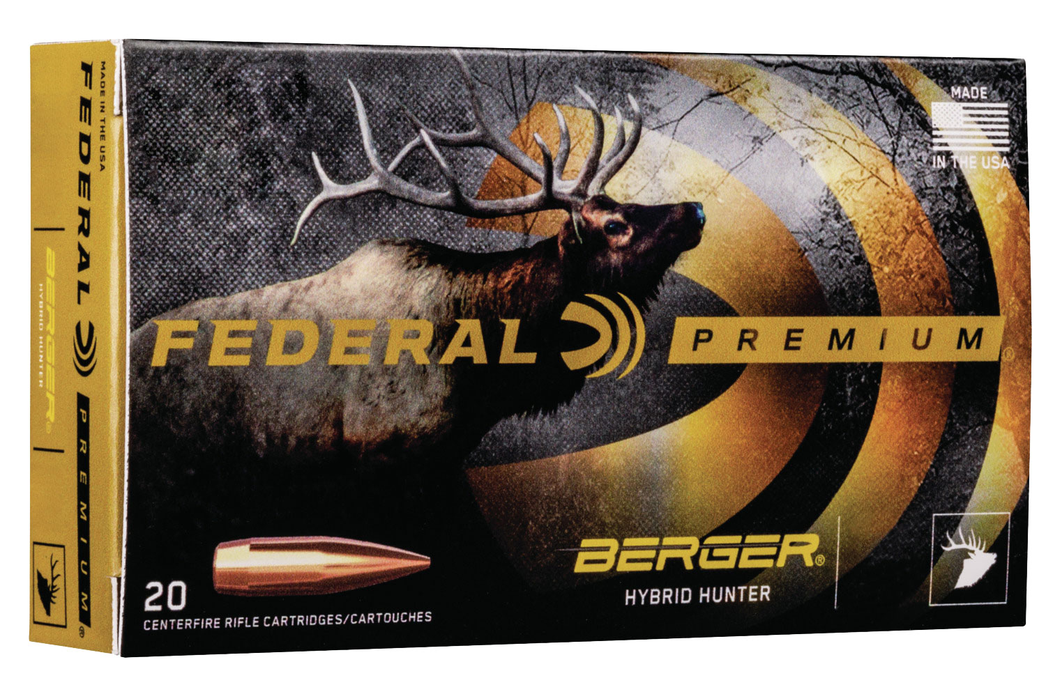Federal Premium Hunter 135 gr Berger Hybrid 6.5 Crd Ammo, 20/box - P65CRDBCH1 - Federal