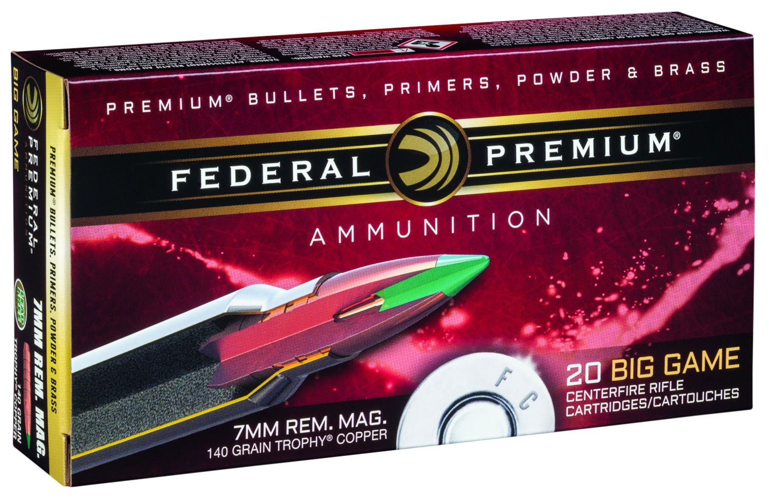 Federal Premium 140 gr Trophy Copper 7mm Rem Mag Ammo, 20/box - P7RTC2 - Federal