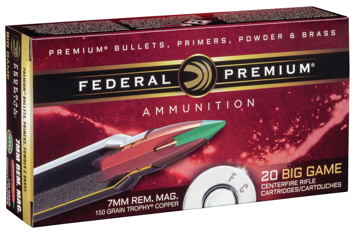 Federal Premium 150 gr Trophy Copper 7mm Rem Mag Ammo, 20/box - P7RTC3 - Federal