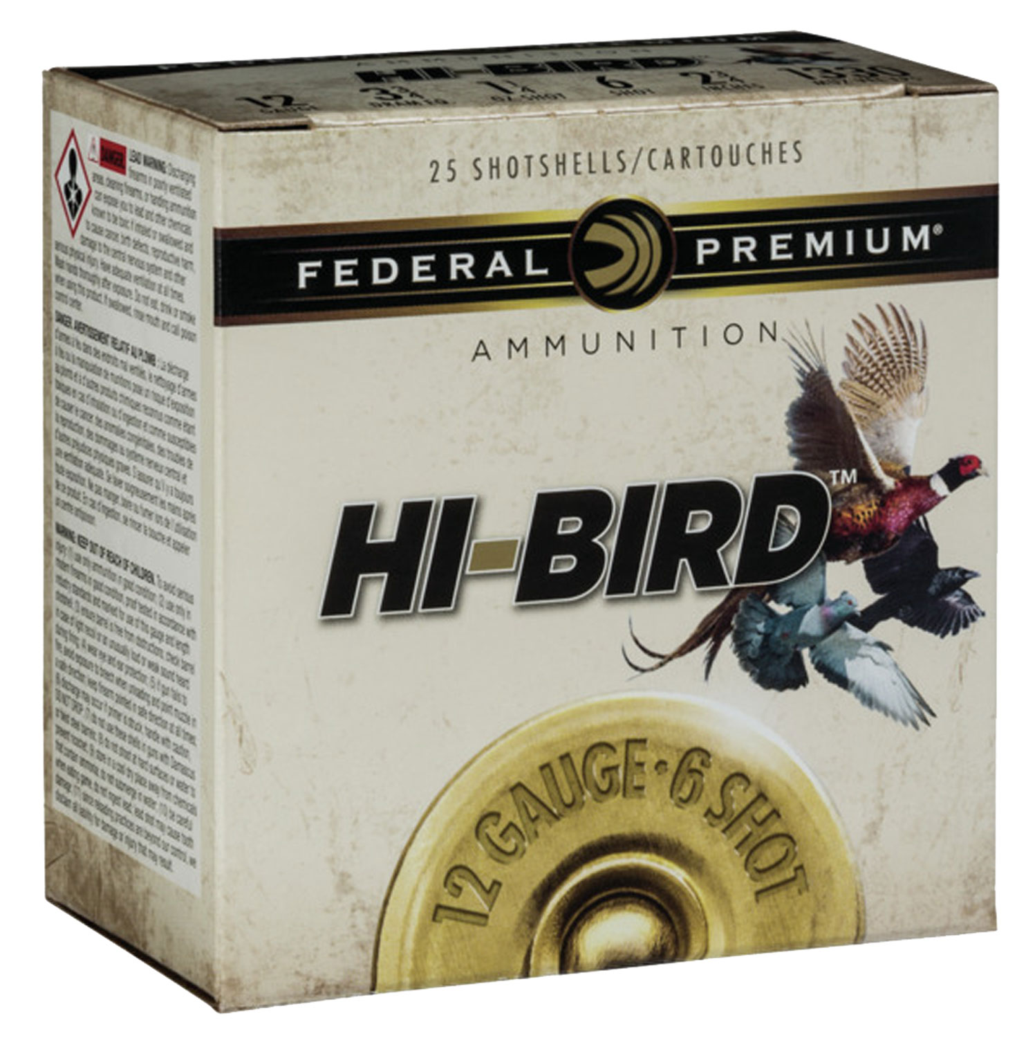 Federal Premium Hi-Bird 2.75" 12 Gauge Ammo 7-1/2, 25/box - HVF12H75 - Federal