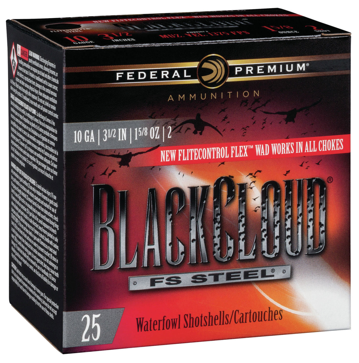 Federal Black Cloud FS Steel 3.5" 10 Gauge Ammo 2, 25/box - PWBX1072 - Federal
