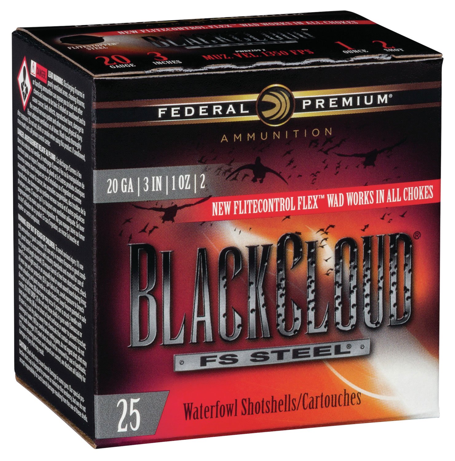 Federal Black Cloud FS Steel 3" 20 Gauge Ammo 2, 25/box - PWBX2092 - Federal