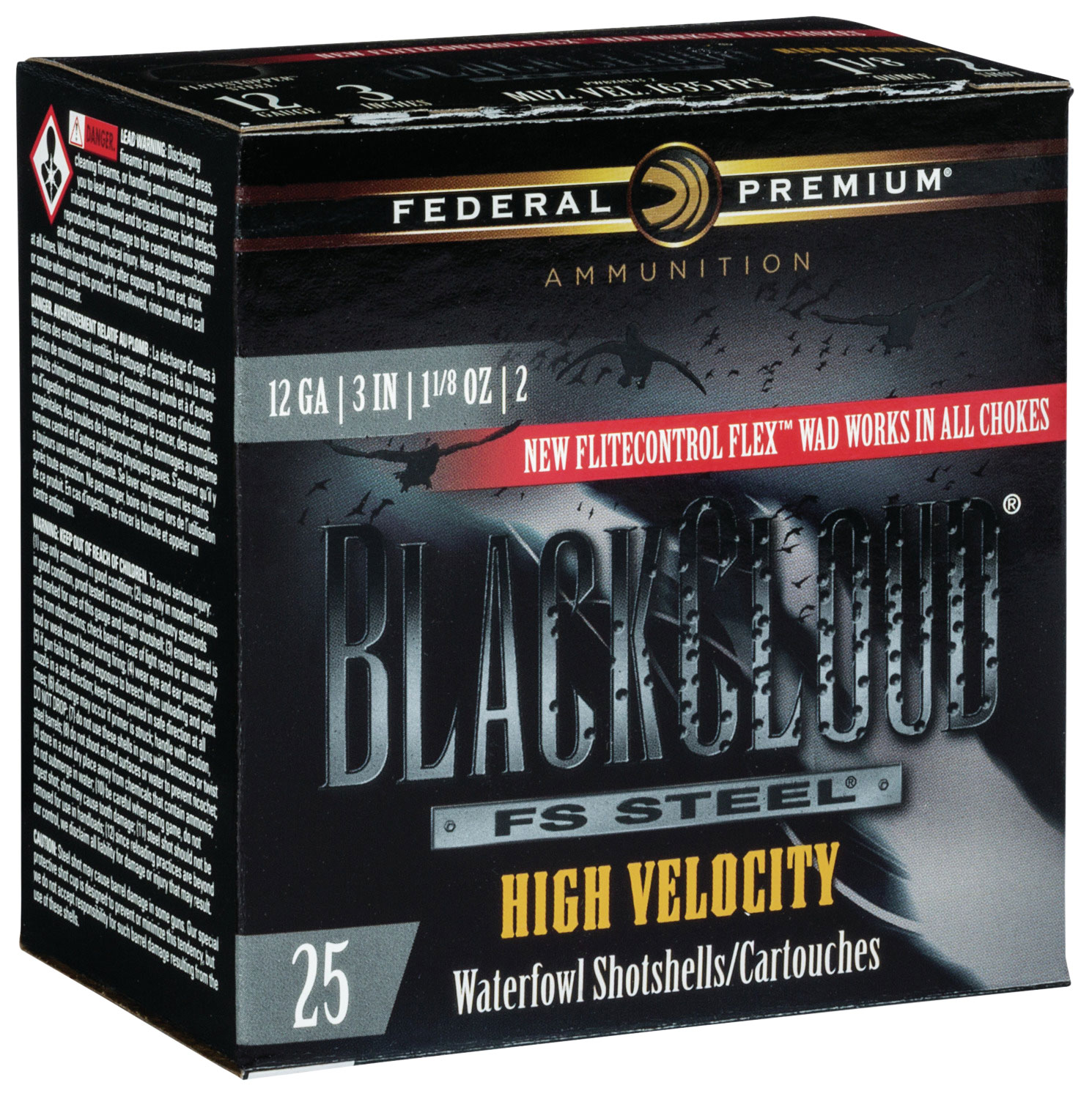 Federal Black Cloud FS Steel 3" 12 Gauge Ammo 2, 25/box - PWBXH1432 - Federal