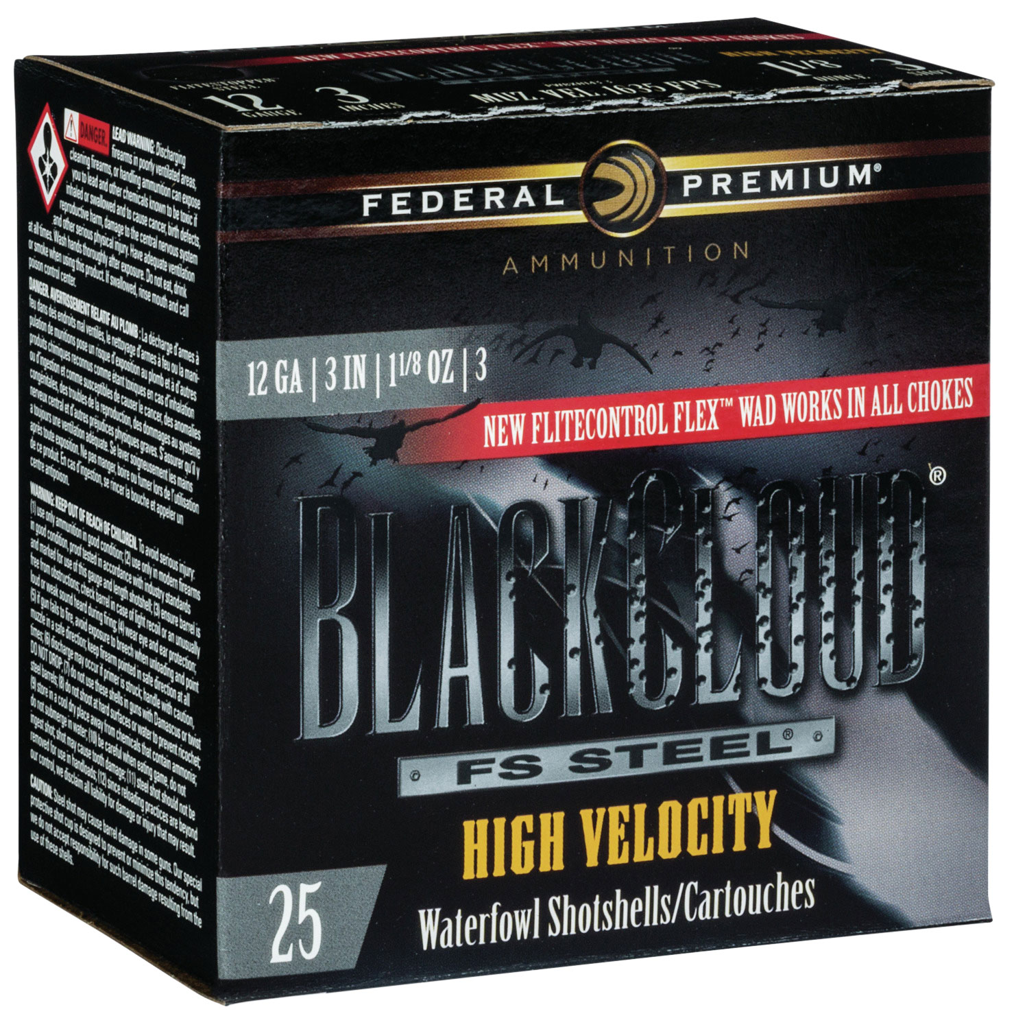 Federal Black Cloud FS Steel 3" 12 Gauge Ammo 3, 25/box - PWBXH1433 - Federal