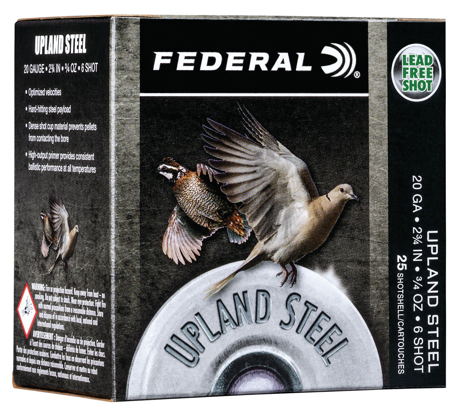 Federal Upland Steel 2.75" 20 Gauge Ammo 6, 25/box - USH20 6 - Federal
