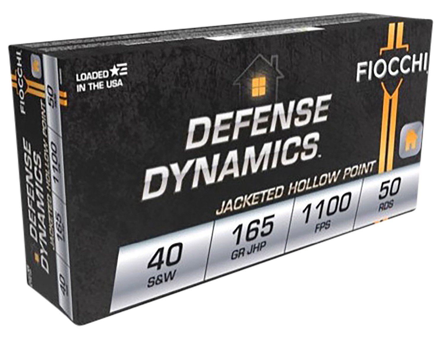 Fiocchi Defense Dynamics .40 S&W 165gr Jacketed Hollow Point Ammo, 50rds - 40SWC