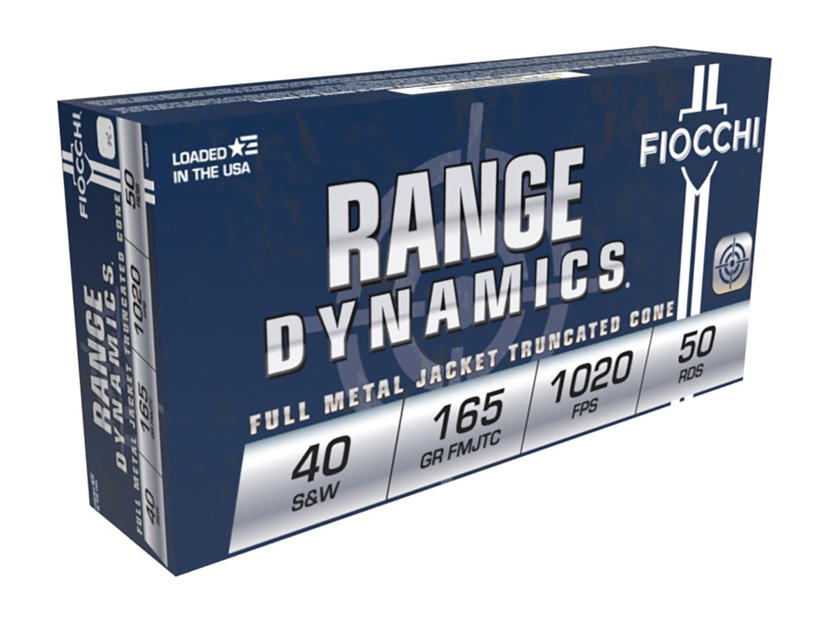 Fiocchi Range Dynamics .40 S&W 165gr Full Metal Jacket Truncated-Cone Ammo, 50rds - 40SWF - Fiocchi