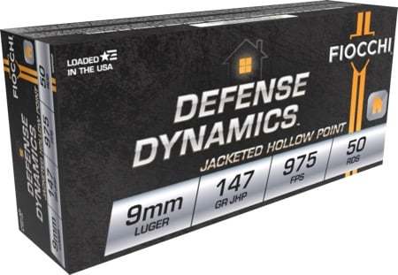 Fiocchi Shooting Dynamics 147 gr Jacketed Hollow Point 9mm Ammo, 50/box - 9APDHP