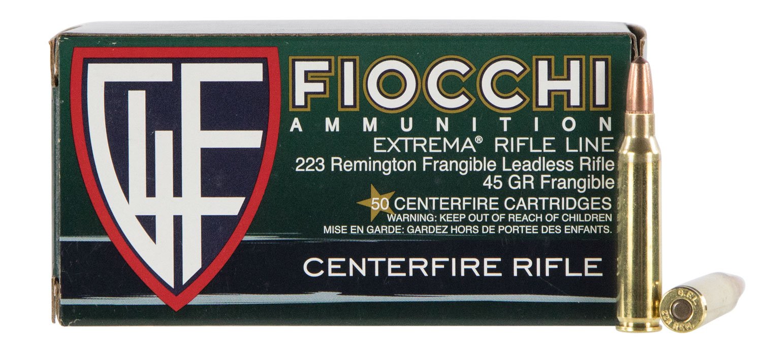 Fiocchi Extrema Frangible Leadless 45 gr Lead-Free Frangible .223 Rem Ammo, 50/box - 223FRANG - Fiocchi