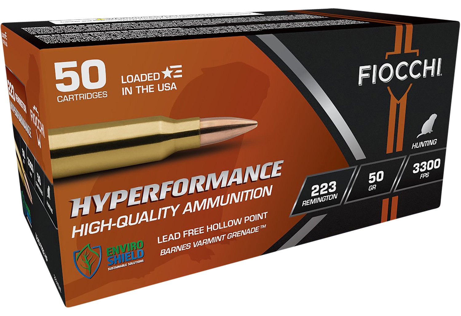 Fiocchi Extrema Leadless 50 gr Barnes Varmint Grenade Non Tox .223 Rem Ammo, 50/box - 223VGNT - Fiocchi