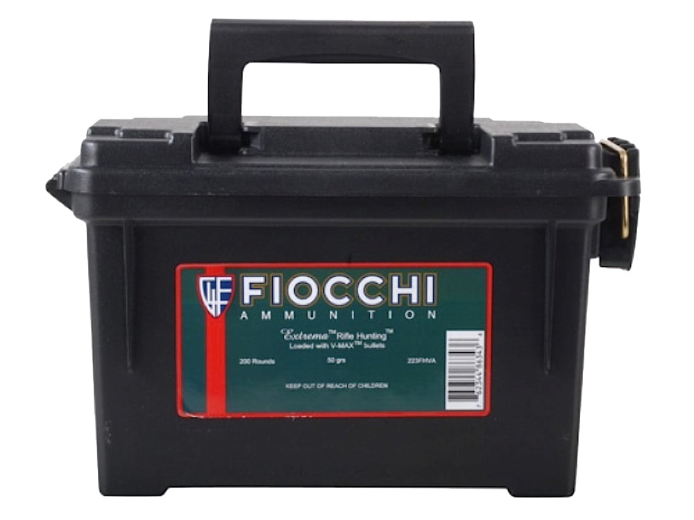 Fiocchi Extrema 40 gr V-Max Polymer Tip BT .223 Rem 200 Round Ammo Can - 223FHVB - Fiocchi