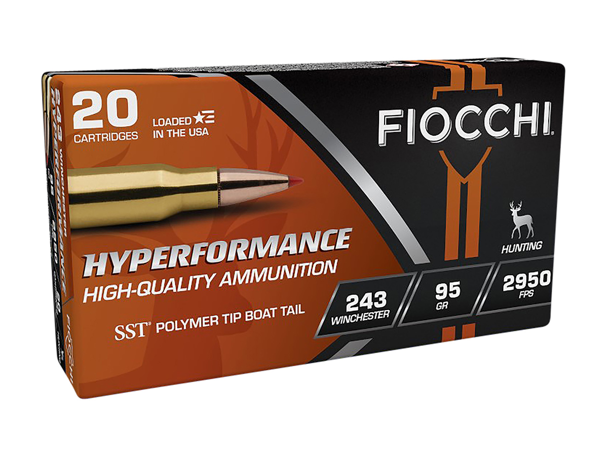 Fiocchi Hyperformance .243 Winchester 95gr SST Polymer Tip BT Ammo, 20rds - 243HSB