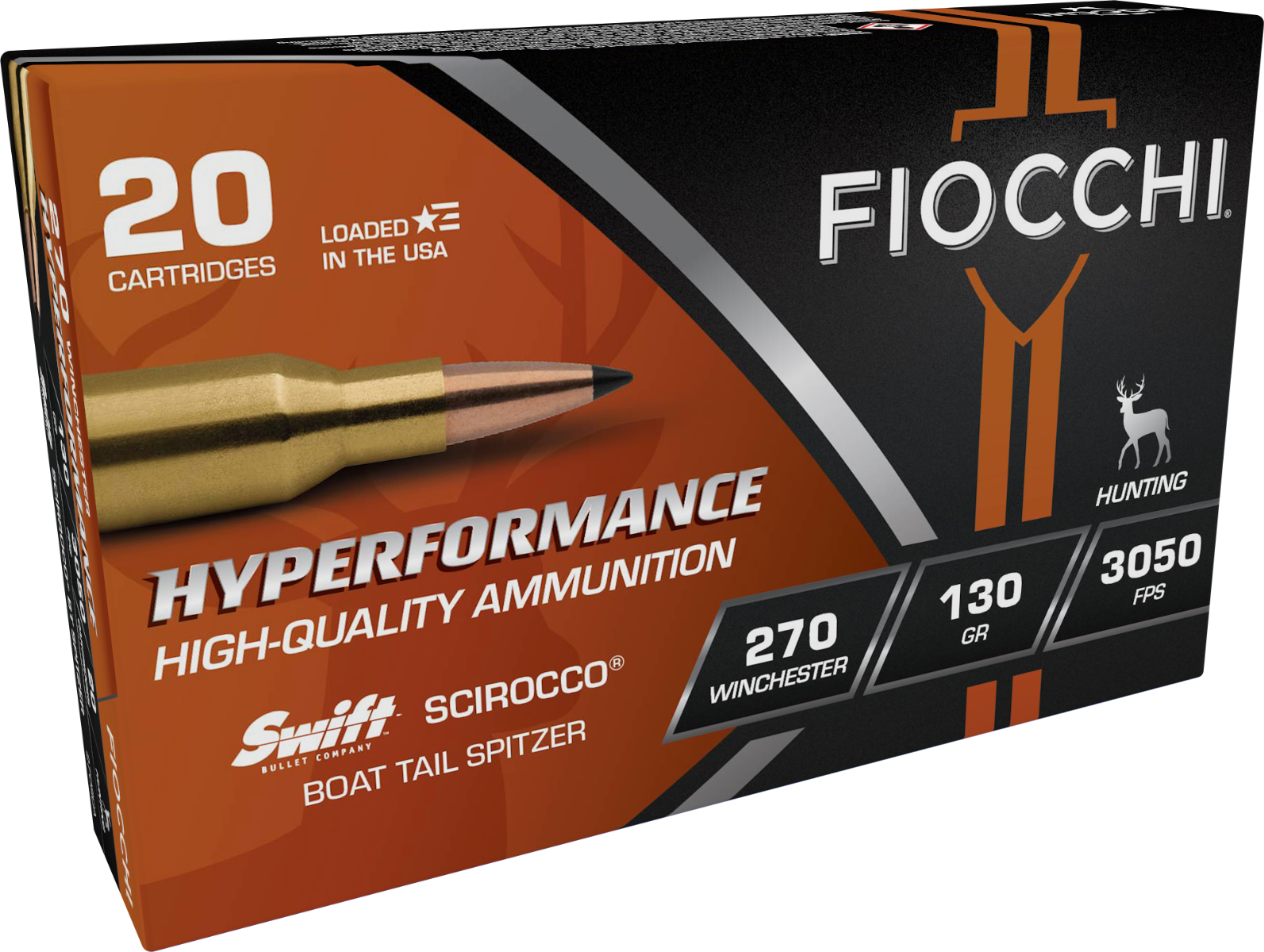 Fiocchi Extrema 130 gr Scirocco II .270 Win Ammo, 20/box - 270SCA - Fiocchi