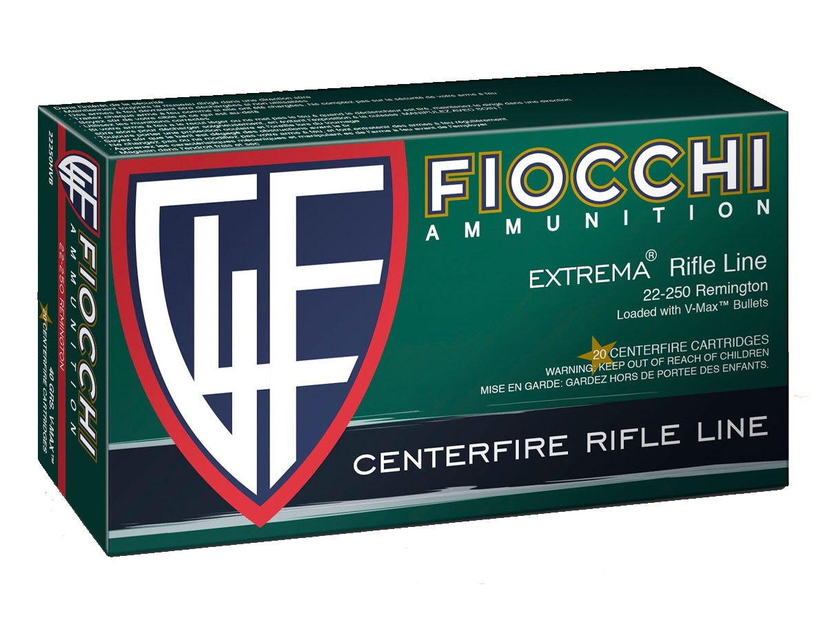 Fiocchi Extrema 40 gr V-Max Polymer Tip BT Field Box .25-250 Rem Ammo, 20/box - 22250HVB