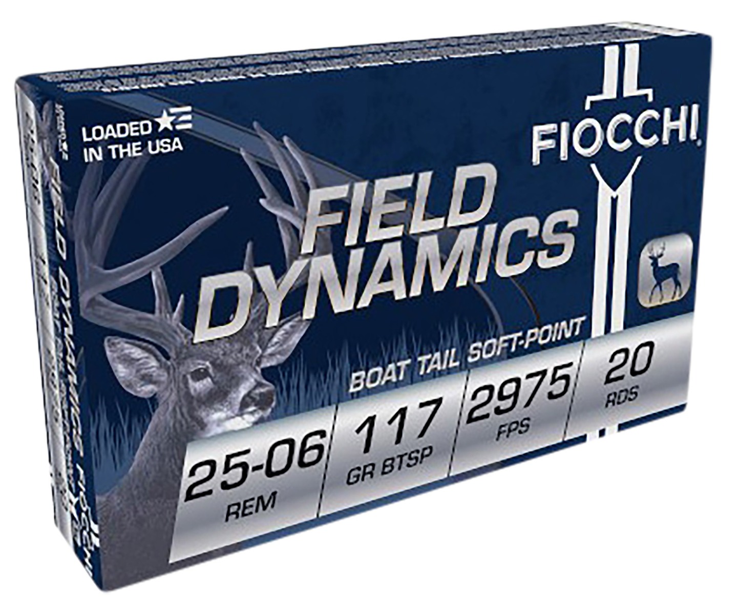 Fiocchi Rifle Shooting Dynamics 117 gr Boat Tail Soft Point Interlock .25-06 Rem Ammo, 20/box - 2506B