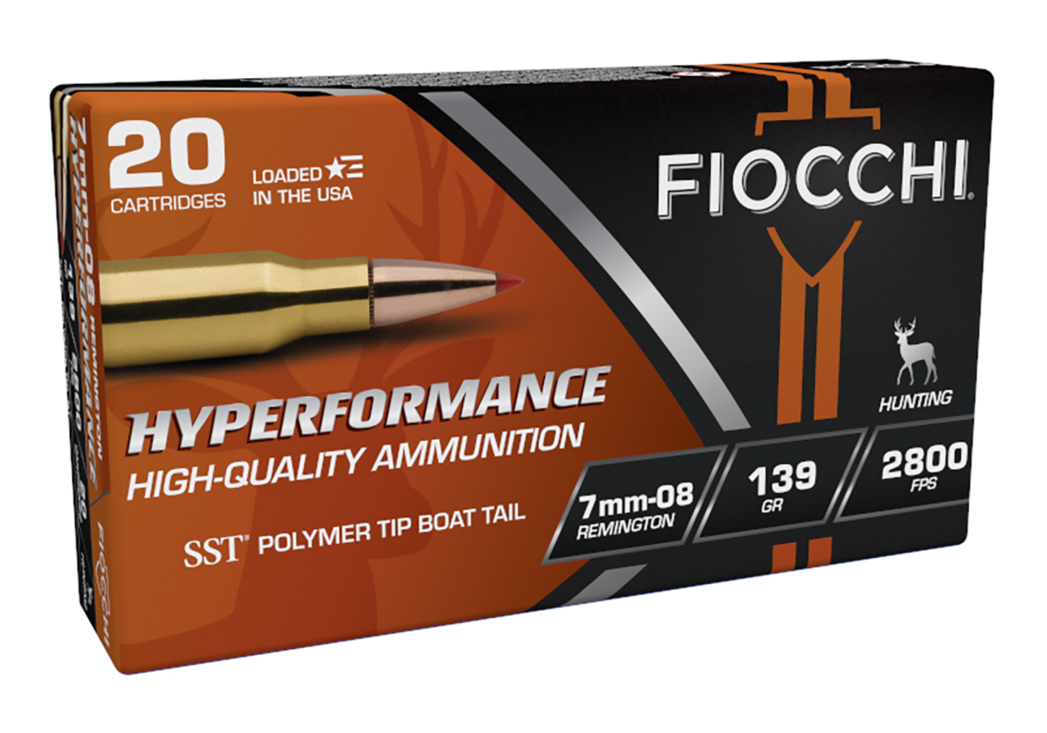 Fiocchi Hyperformance 7mm-08 Remington 139gr SST Polymer Tip BT Ammo, 20rds - 7MM08HSA - Fiocchi
