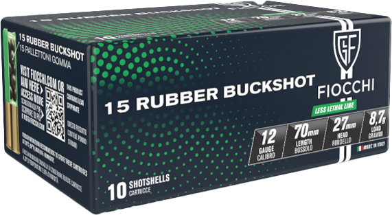 Fiocchi Exacta Special Use 2.75" 12 Gauge Ammo Rubber Buckshot, 10/box - 12LERBK - Fiocchi