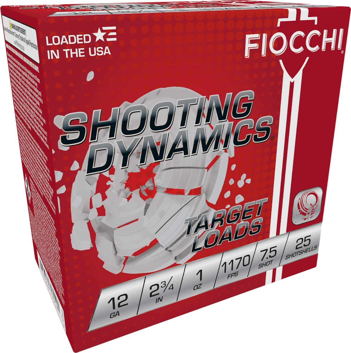 Fiocchi Shooting Dynamics Light Dynamic 2.75" 12 Gauge Ammo, 25 Rounds - 12SD1L75 - Fiocchi