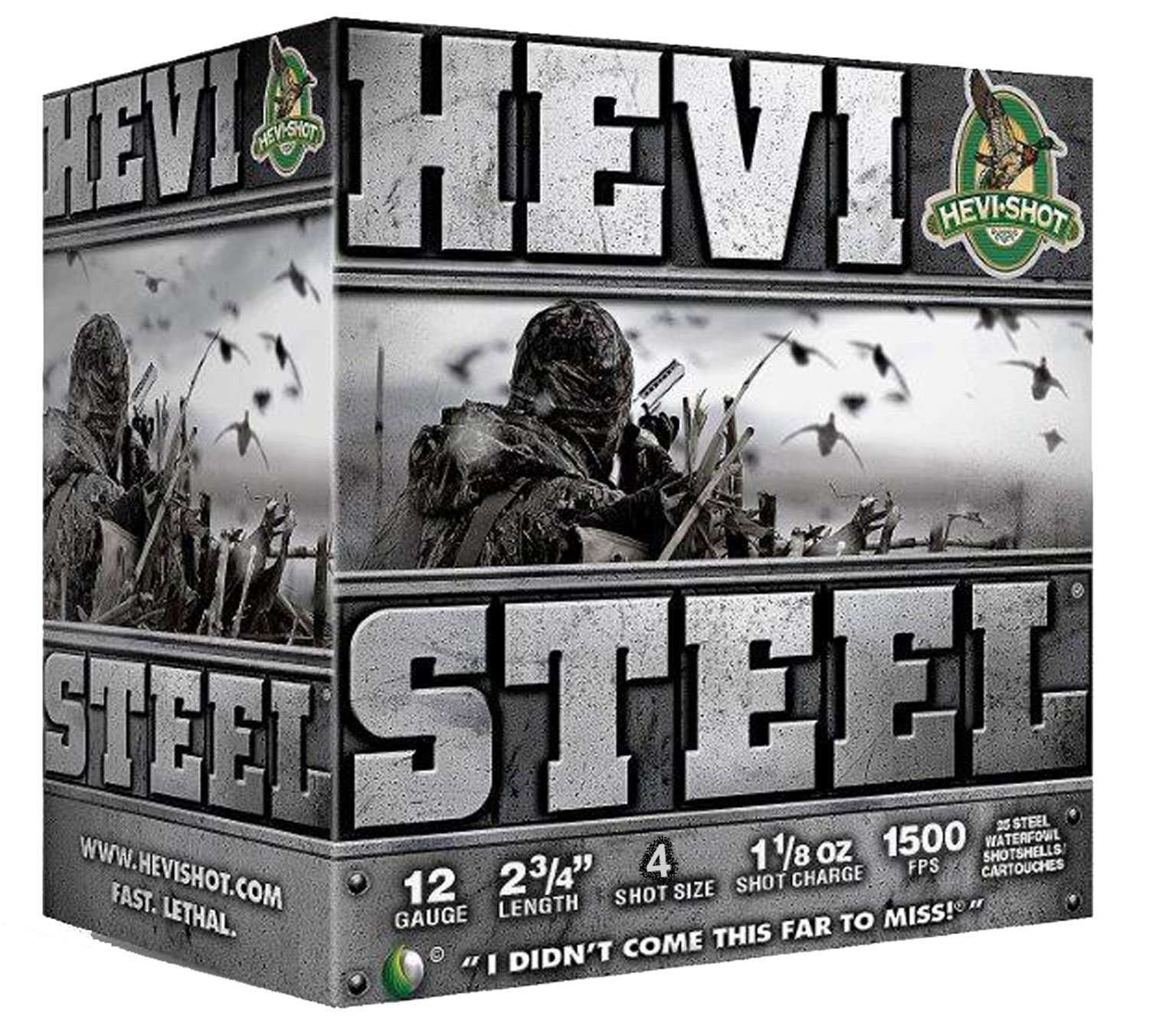Hevi-Shot Hevi-Steel 2.75" 12 Gauge Ammo 4, 25 Rounds - 61224