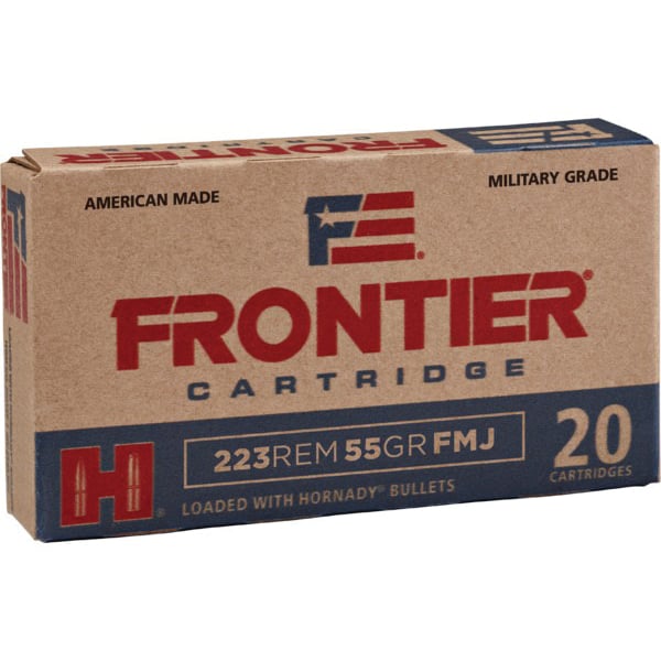 Hornady Frontier 55 gr Full Metal Jacket .223 Rem Ammo, 20/box - FR100 - Hornady