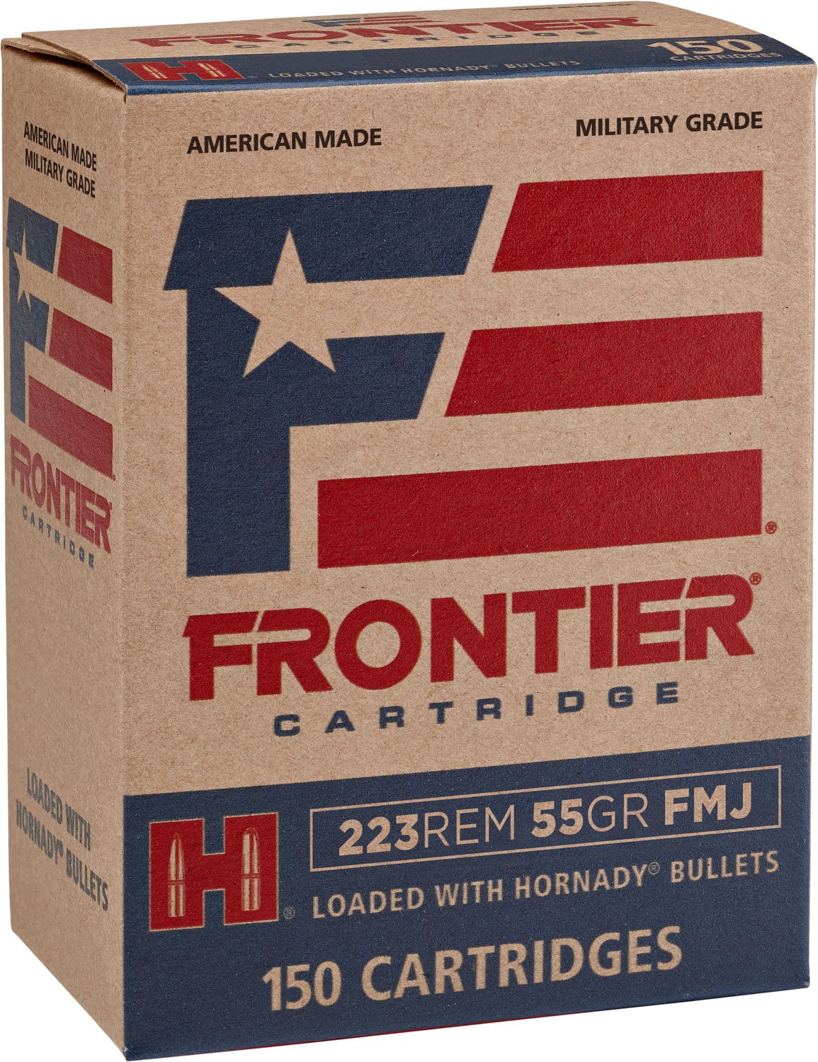 Hornady Frontier 55 gr Full Metal Jacket .223 Rem Ammo, 150/box - FR1015 - Hornady