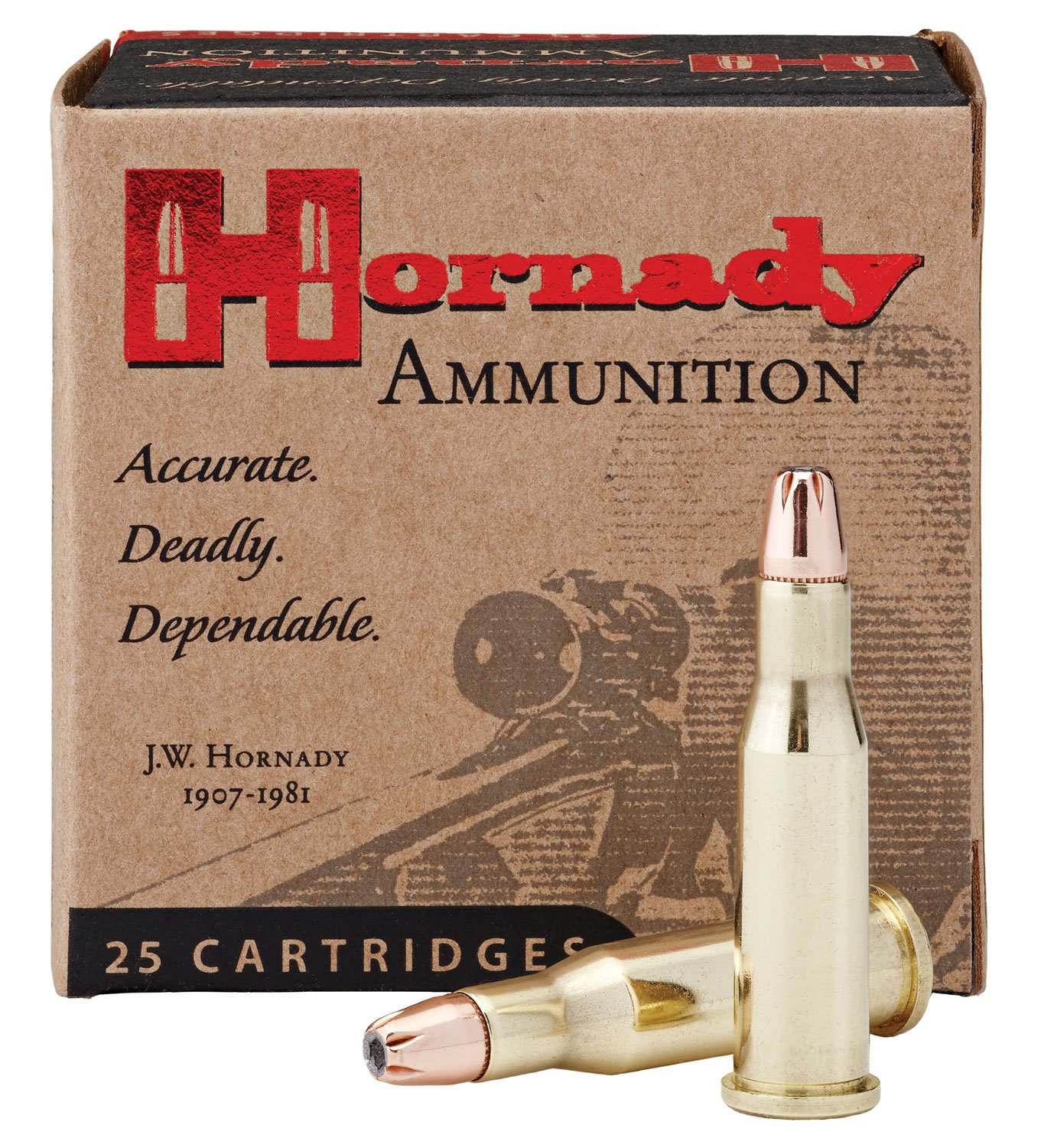 Hornady Custom 45 gr Hollow Point Match .218 Bee Ammo, 25/box - 8307 - Hornady