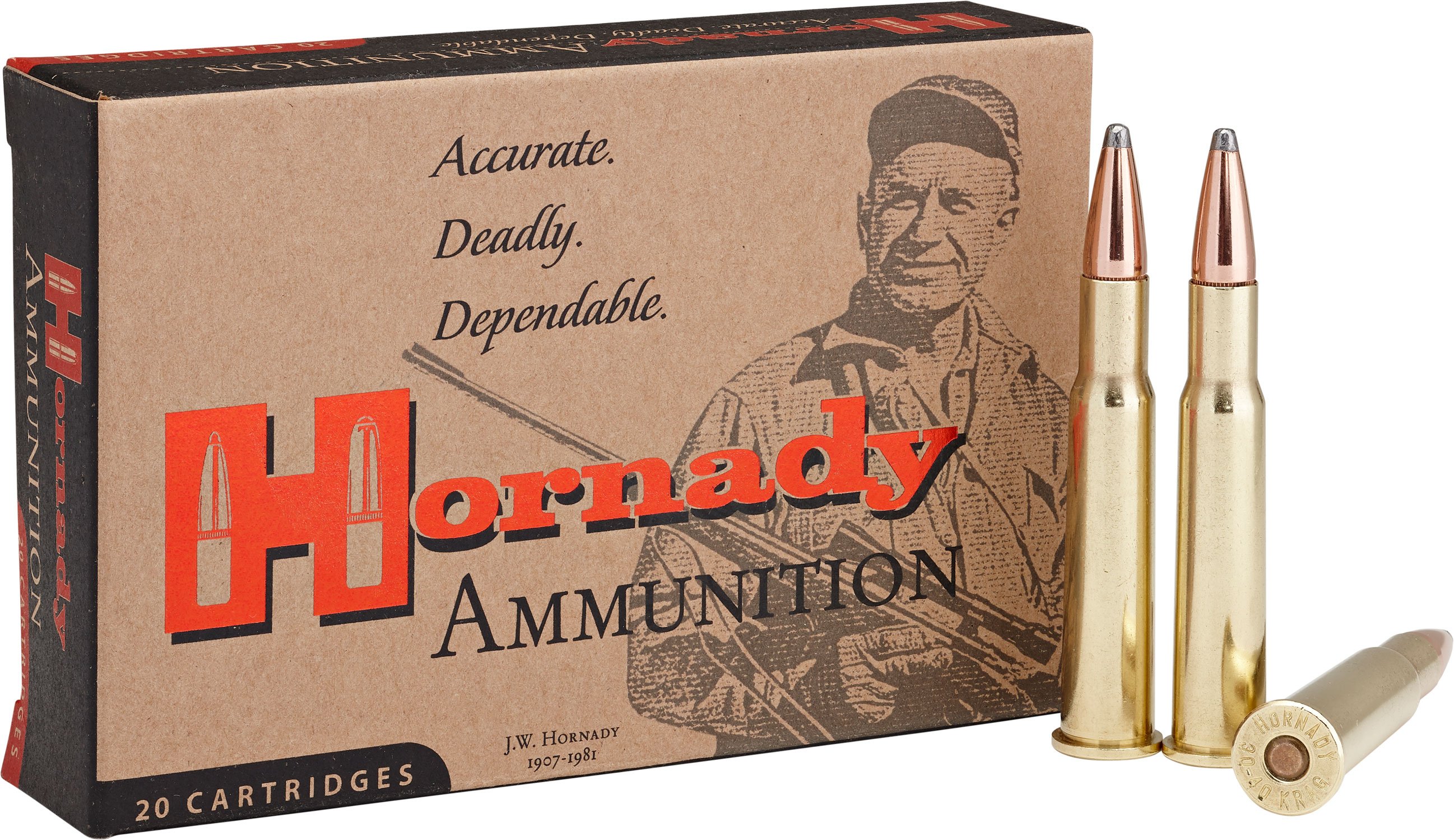 Hornady Custom 180 gr SP Interlock .30-40 Krag Ammo, 20/box - 81202 - Hornady