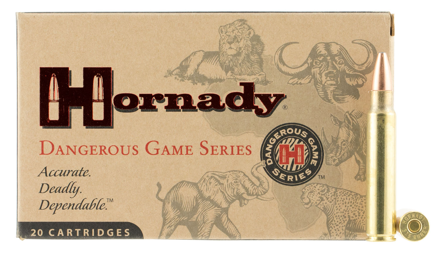 Hornady Dangerous Game 300 gr Solid .375 Ruger Ammo, 20/box - 8232