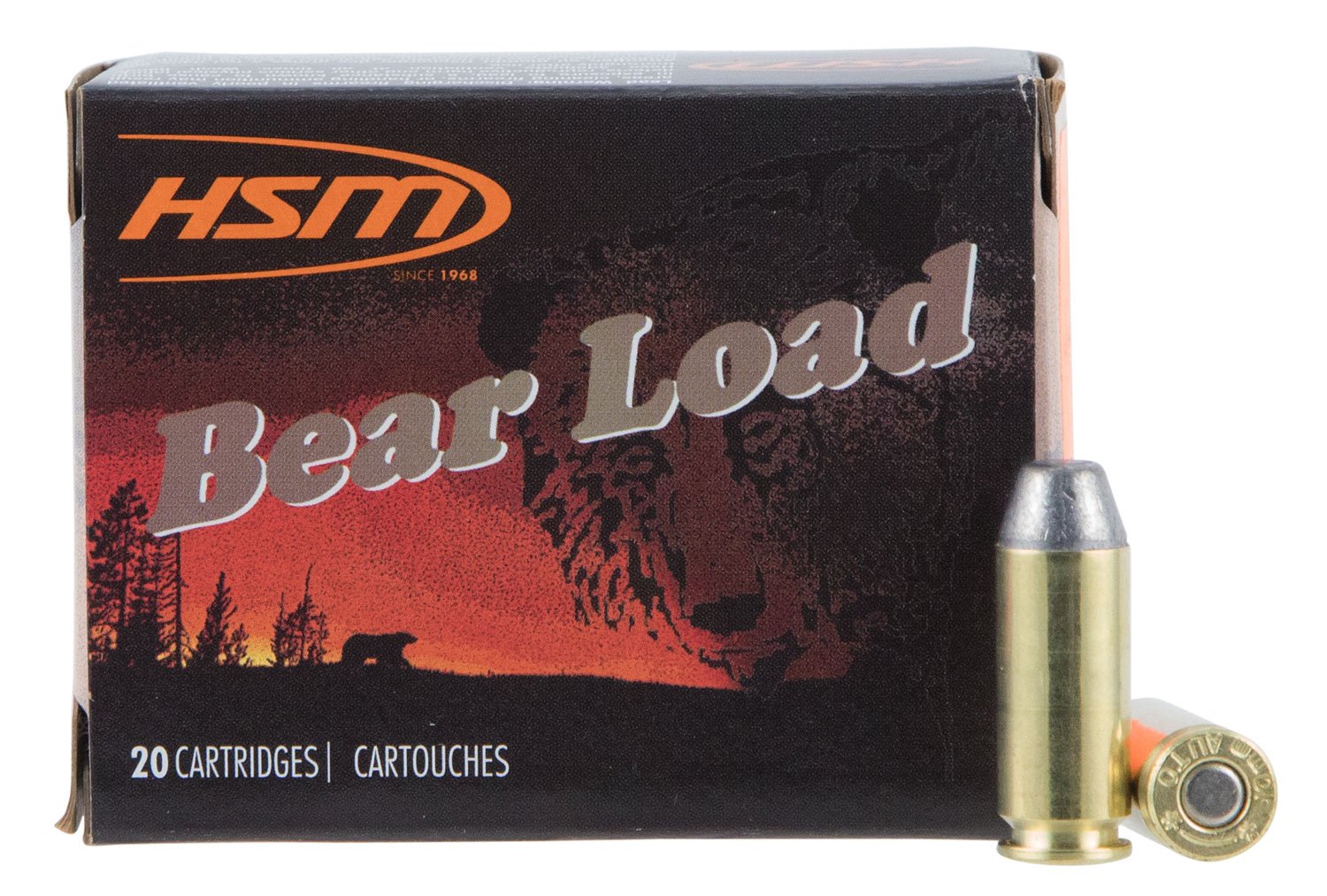 HSM Ammunition Bear Load 200 gr Hard Lead Round Nose Flat Point 10mm Ammo, 20/box - HSM-10mm-9-N-20 - Hsm Ammunition
