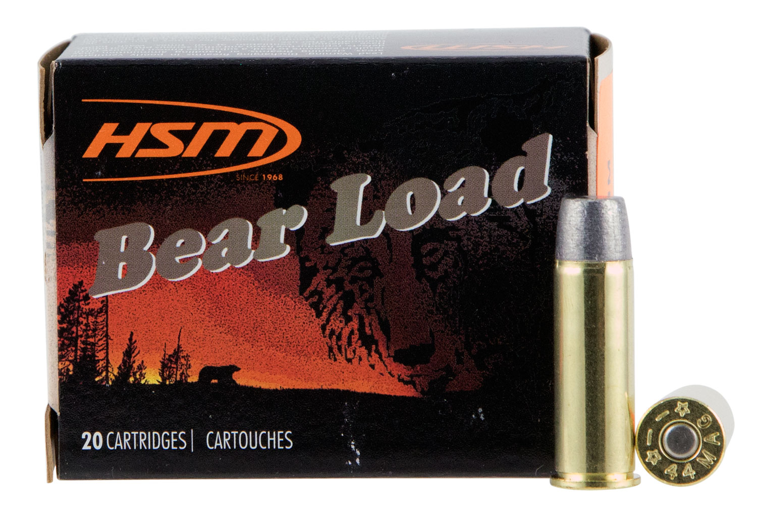HSM Ammunition Bear Load 305 gr Hard Lead Wide Flat Nose - Gas Check .44 Mag Ammo, 20/box - HSM-44M-15-N-20 - Hsm Ammunition