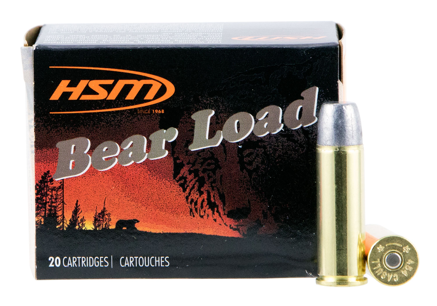 HSM Ammunition Bear Load 325 gr Hard Lead Wide Flat Nose - Gas Check .454 Casull Ammo, 20/box - HSM-454C-4-N-20 - Hsm Ammunition