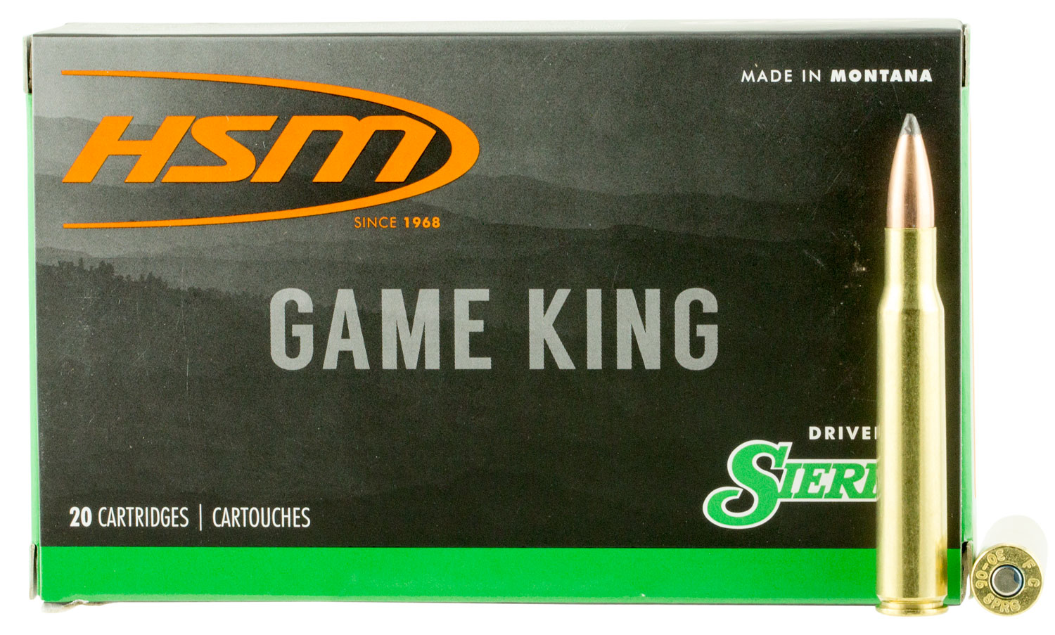 HSM Ammunition Game King 165 gr Spitzer Boat Tail .300 RUM Ammo, 20/box - HSM-300RUM-12-N - Hsm Ammunition