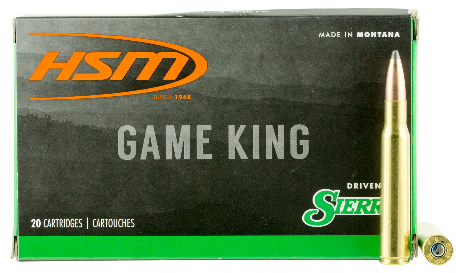 HSM Ammunition Game King 180 gr Spitzer Boat Tail .30-06 Spfld Ammo, 20/box - HSM-30-06-41-N