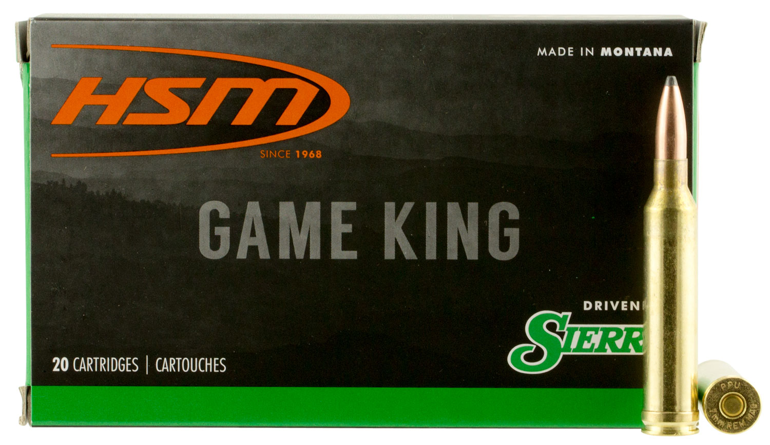 HSM Ammunition Game King 160 gr Spitzer Boat Tail 7mm STW Ammo, 20/box - HSM-7STW-8-N - Hunting Shack DBA HSM Munitions
