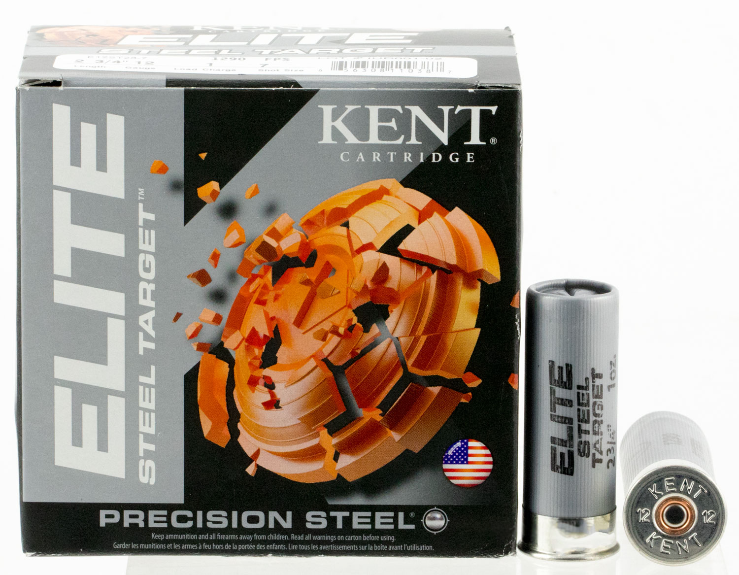 Kent Cartridge Elite Steel Target 2.75" 12 Gauge Ammo 7, 25 Rounds - E12ST287