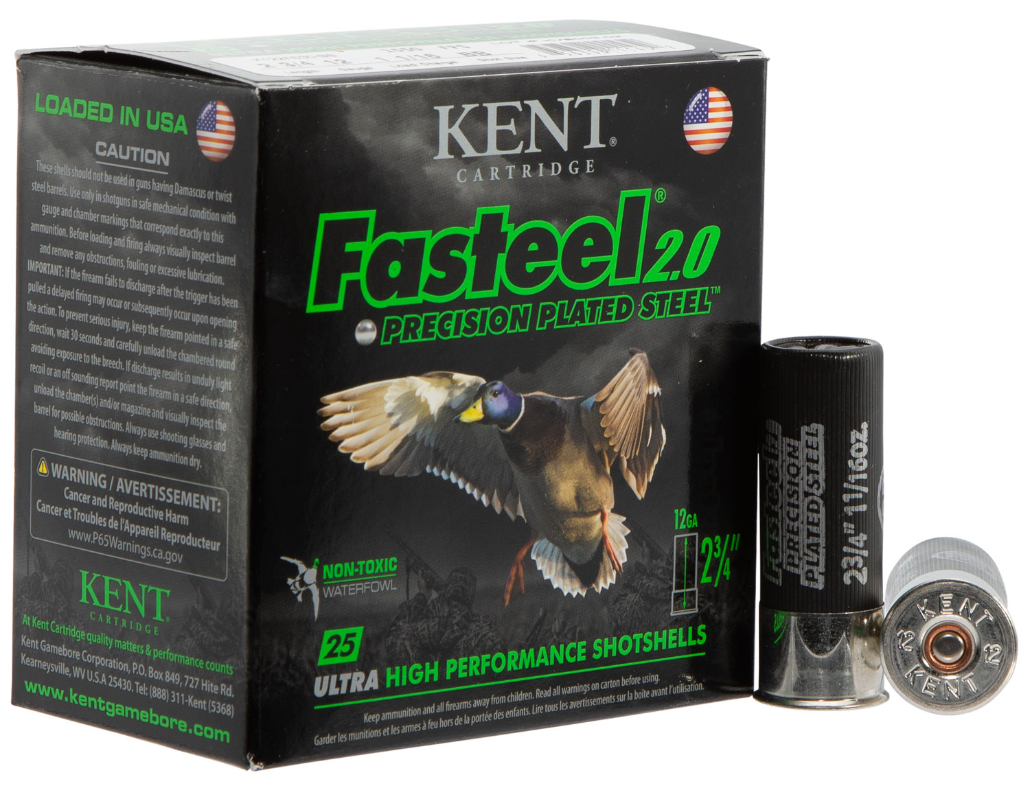 Kent Cartridge Fasteel 2.0 2.75" 12 Gauge BB, 25rds - K122FS30BB - Kent