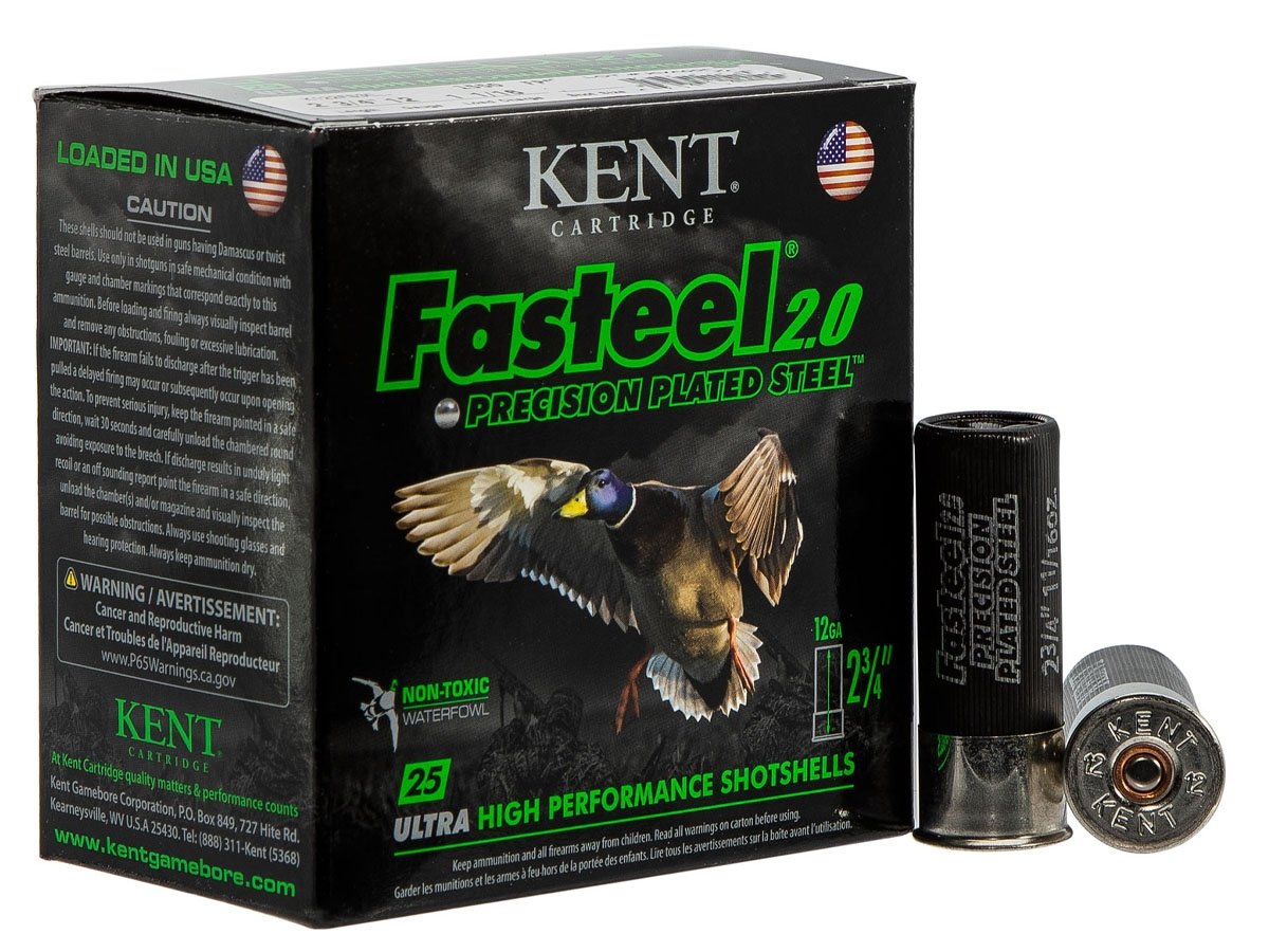 Kent Cartridge Fasteel 2.0 Precision Plated Steel 2.75" 12 Gauge Ammo 3, 25 Rounds - K122FS303 - Kent