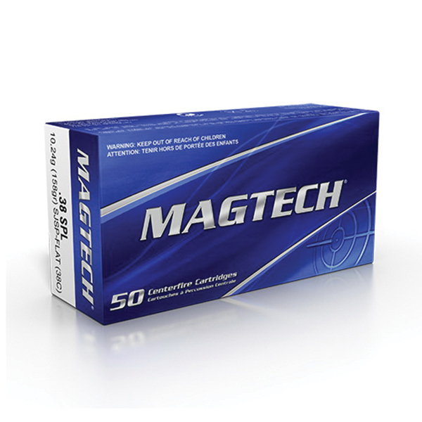 Magtech 158 gr Semi-Jacketed Soft Point Flat .38 Spl Ammo, 50/box - 38C - Magtech